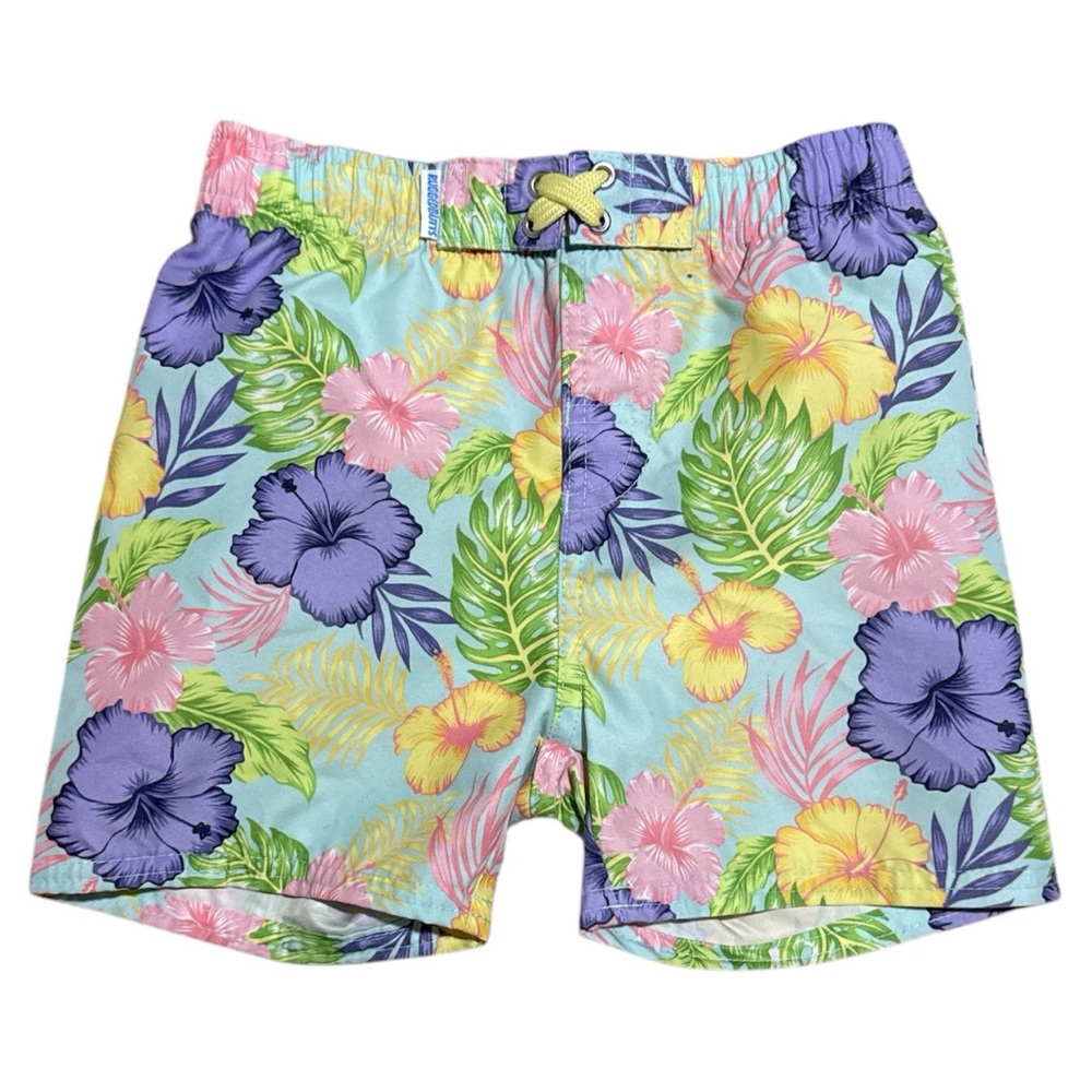 RUGGEDBUTTS Boys UPF50+ Sun Protection Fruits & Florals Swim Trunks size 4T